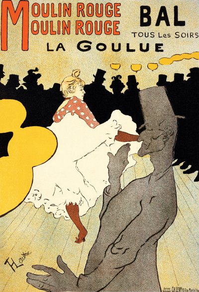 Reprodukce plakátu propagujícího "La Goulue" v Moulin Rouge v Paříži (viz 454, 7015 a 84446). od Henri de Toulouse Lautrec